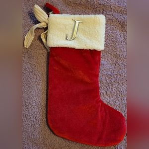 Luxury J initial Christmas Stocking